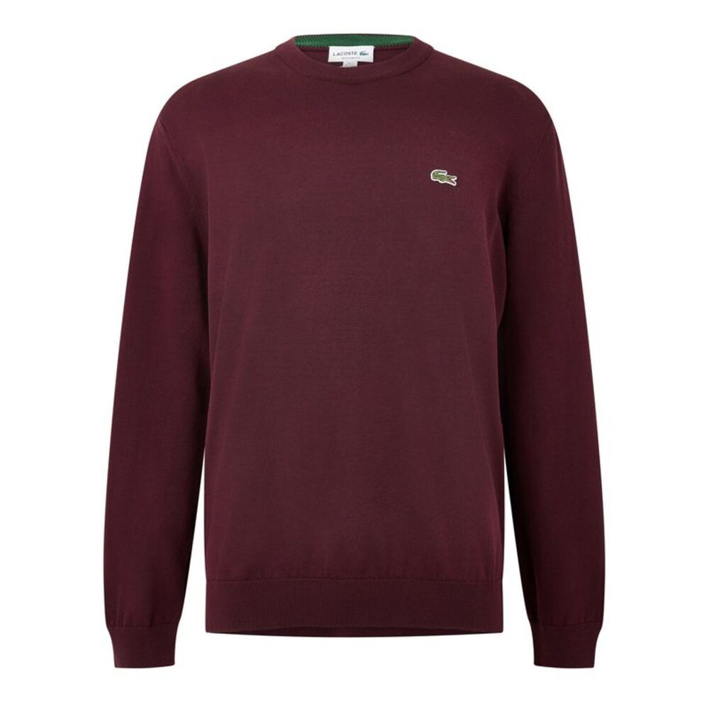 Lacoste Mens Logo Crew Neck Sweater / Burgundy